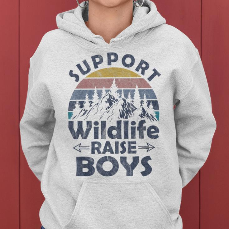 Support Wildlife Raise Boys Mom Of Boys Women Hoodie