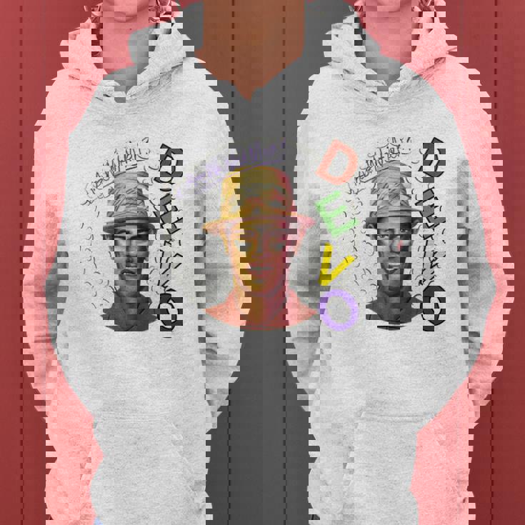 Sweat à capuche femme Hommage à Devo Are We Not Men? Design New Wave