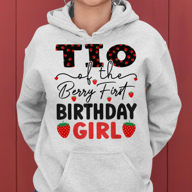 Tio Of The Berry First Birthday Girl Sweet Strawberry Bday Women Hoodie