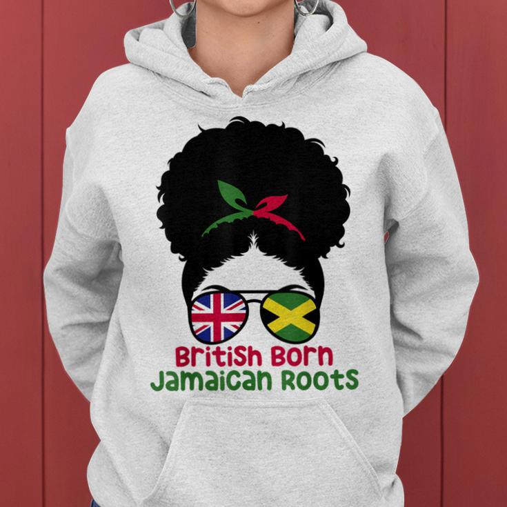 Uk British Grown Jamaican Roots Messy Bun Women Hoodie