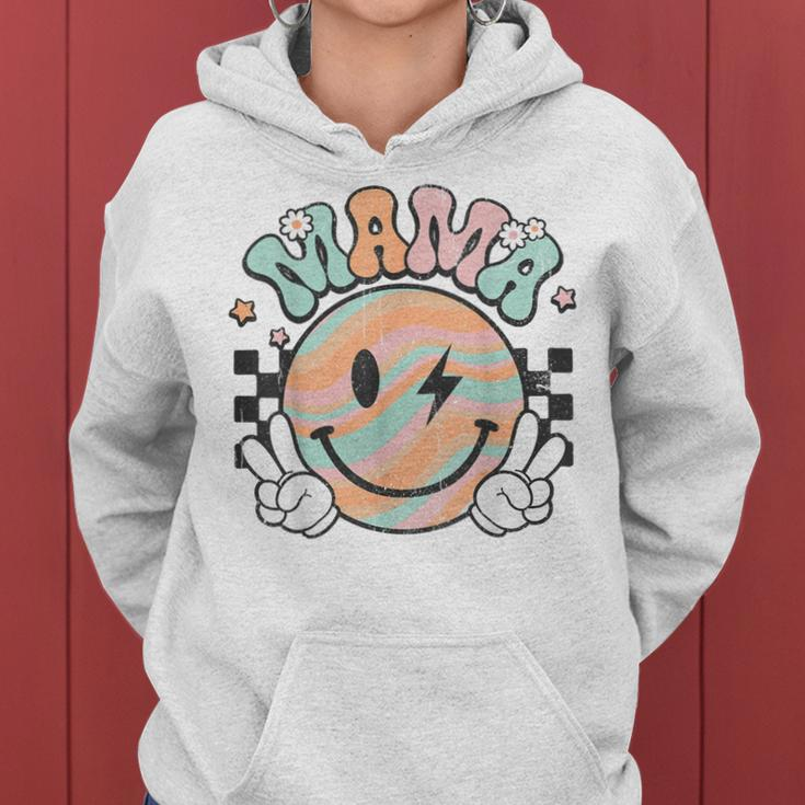 Verzweifelte Mama Kariert Groovy Smile Mama Life Muttertag Kapuzenpullover für Damen