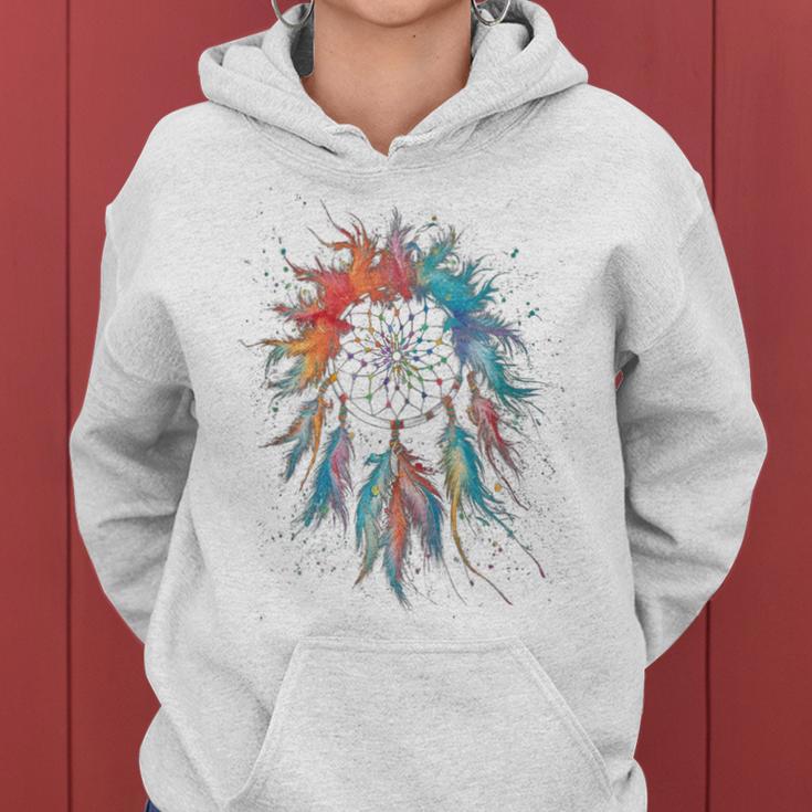 Vintage Boho Dream Catcher Watercolor Women Hoodie