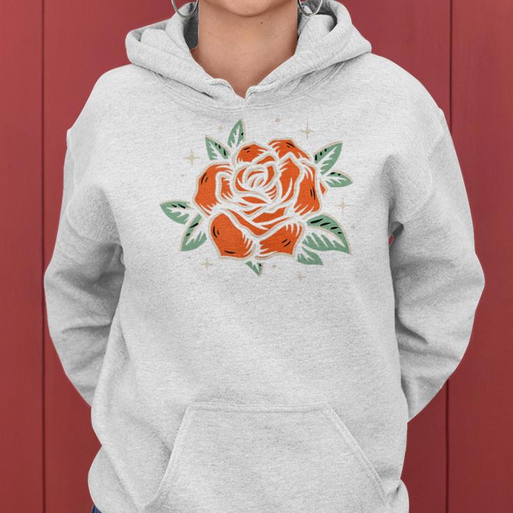 Vintage Tattoo Rose Flower Youth Women Hoodie