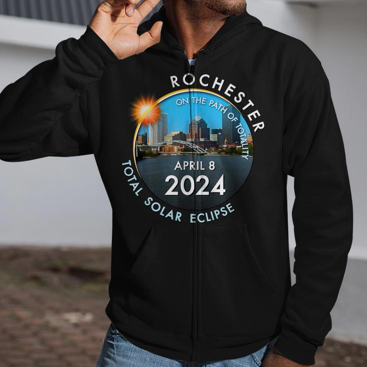 2024 Total Solar Eclipse Totality Rochester New York 26 Zip Up Hoodie