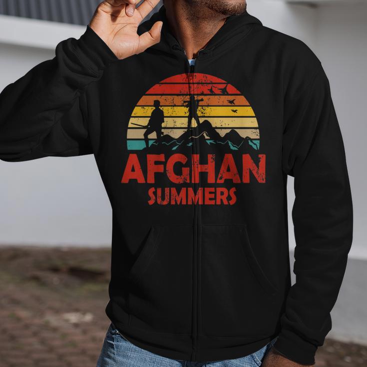 Afghan Summers Veteran Afghanistan Veteran Zip Up Hoodie