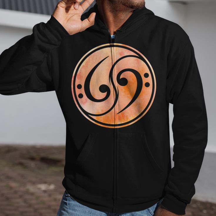 Bass Clef Music Bass Guitar Zip Up Hoodie