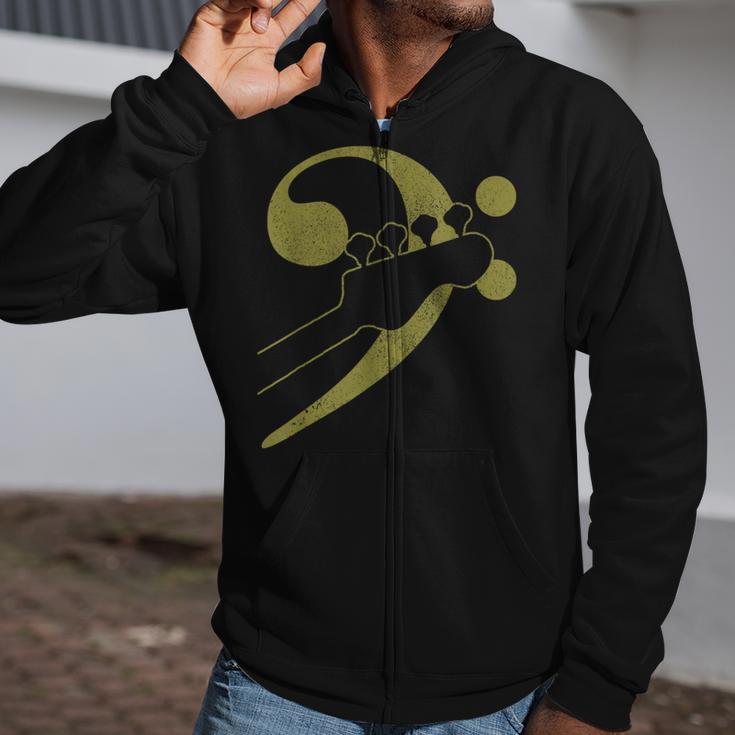 Bass Guitar Clef Bassist Musician Music Bass Player Zip Up Hoodie