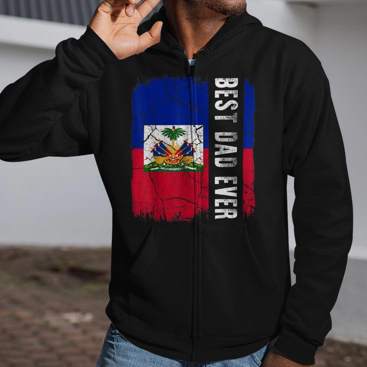 Best Haitian Dad Ever Haiti Daddy Father's Day Zip Up Hoodie