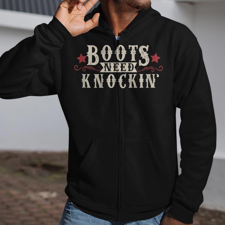 Boots Need Knocking Country Music Song Zip Up Hoodie