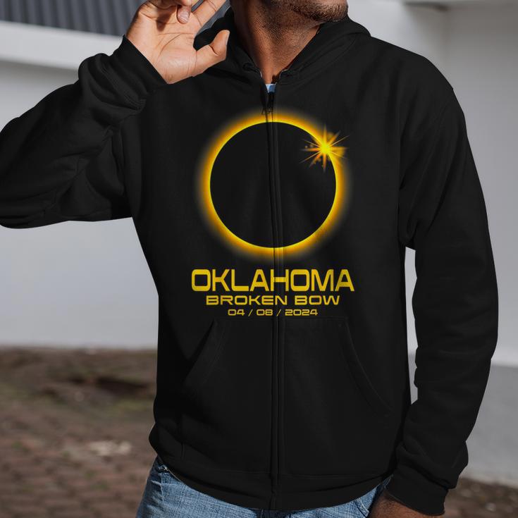 Broken Bow Oklahoma Ok Total Solar Eclipse 2024 Zip Up Hoodie