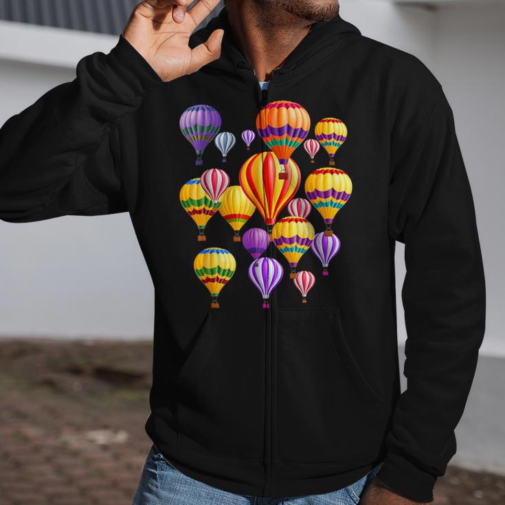 Colorful Hot Air Balloons Zip Up Hoodie