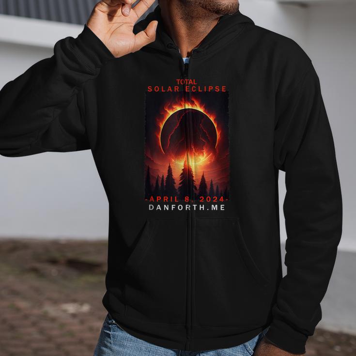 Danforth Maine Total Solar Eclipse 2024 Zip Up Hoodie