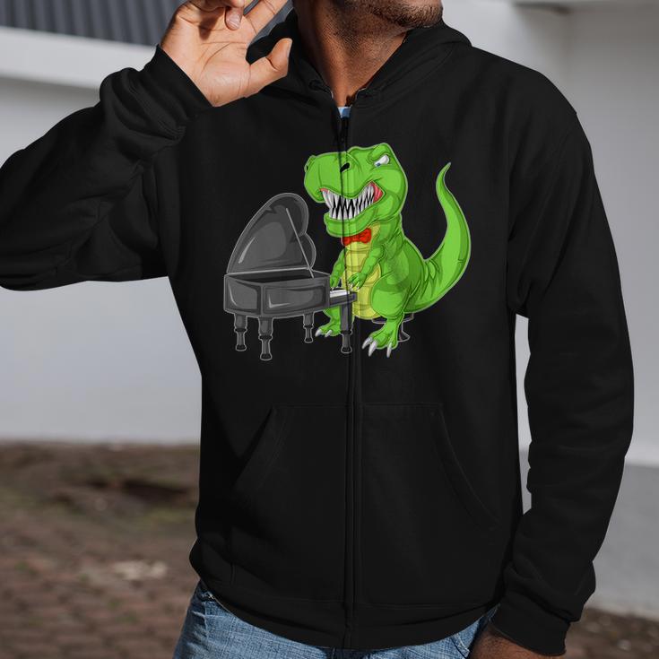 Dinosaur Piano Zip Up Hoodie