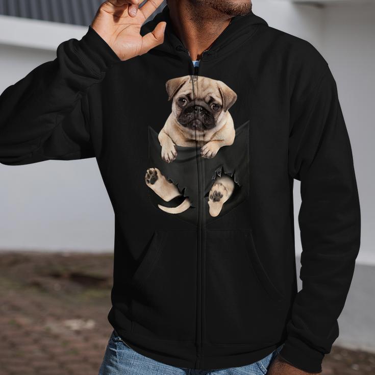 Dog Lovers Pug In Pocket Dog Pug Zip Up Hoodie