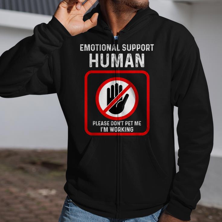 Emotional Support-Human Halloween Costume Do Not Pet Me Zip Up Hoodie