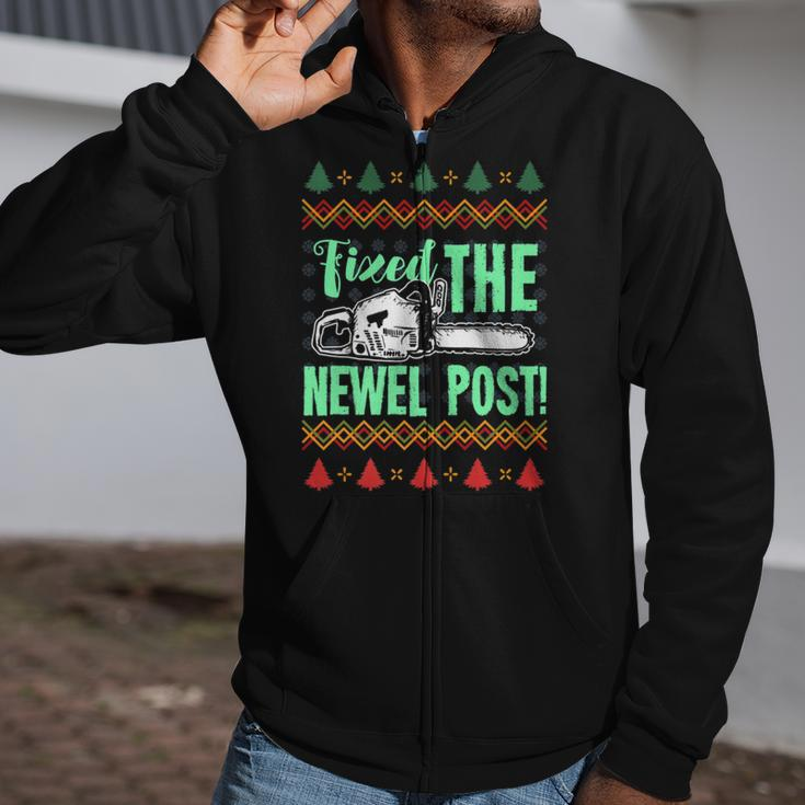 Fixed The Newel Post For A Christmas Party Zip Up Hoodie