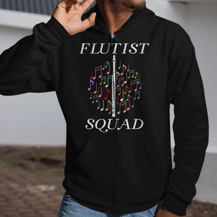 Flutist Squad Orchestra Musician Flute Player Zip Up Hoodie