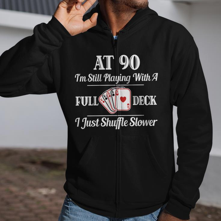 90Th Birthday Cool 90 Year Old Cards Great Zip Up Hoodie