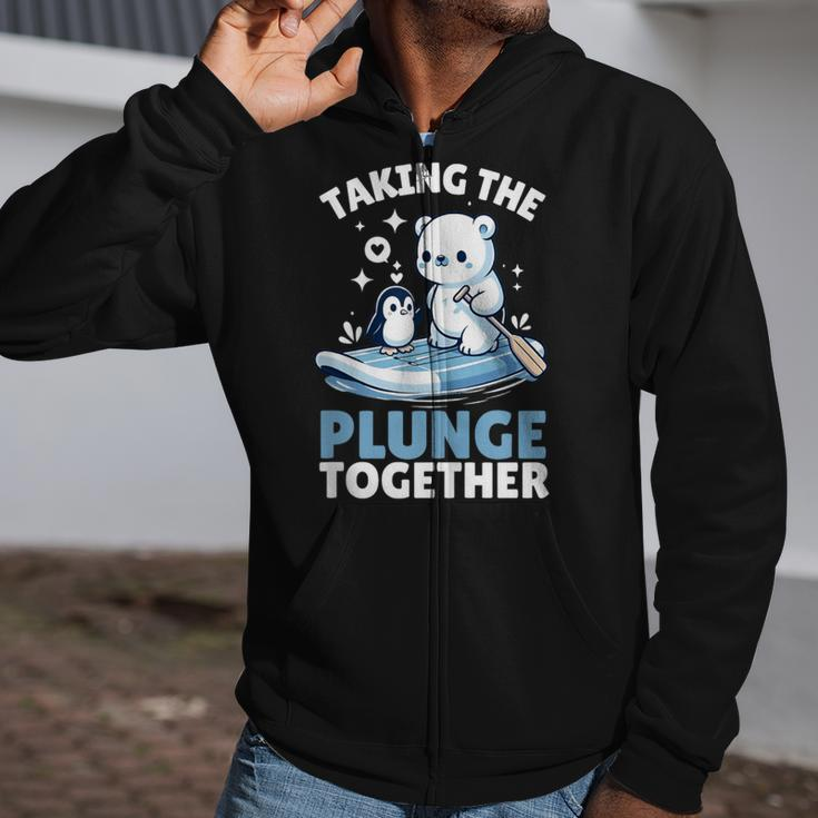 Taking The Plunge Together Polar Bear Plunge Zip Up Hoodie