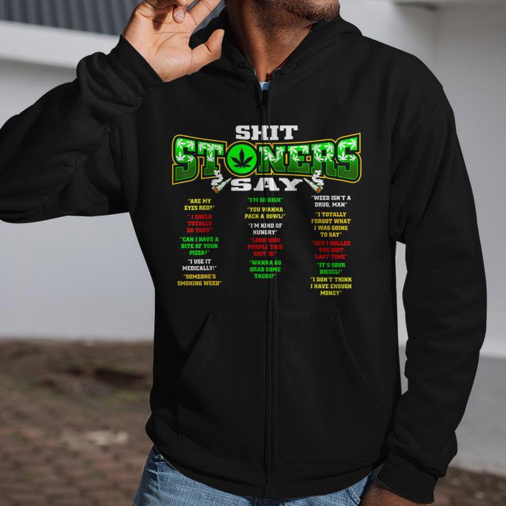 Weed 420 Pot Smoker Stoner Humor Cannabis Tshirt Zip Up Hoodie