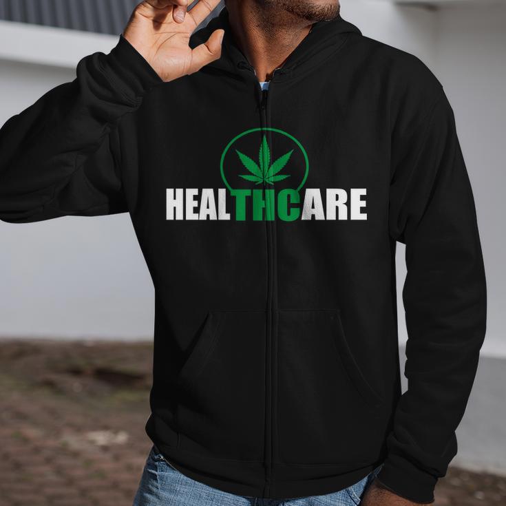 Health Care Thc Weed Tshirt Zip Up Hoodie