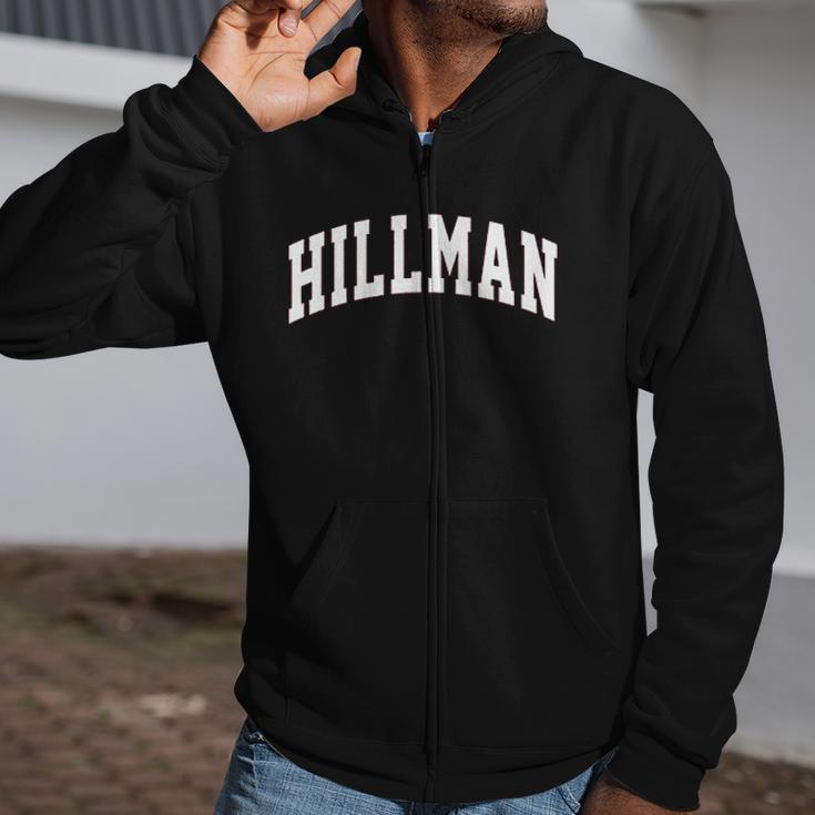 Hillman Lettering College Retro Vintage Zip Up Hoodie