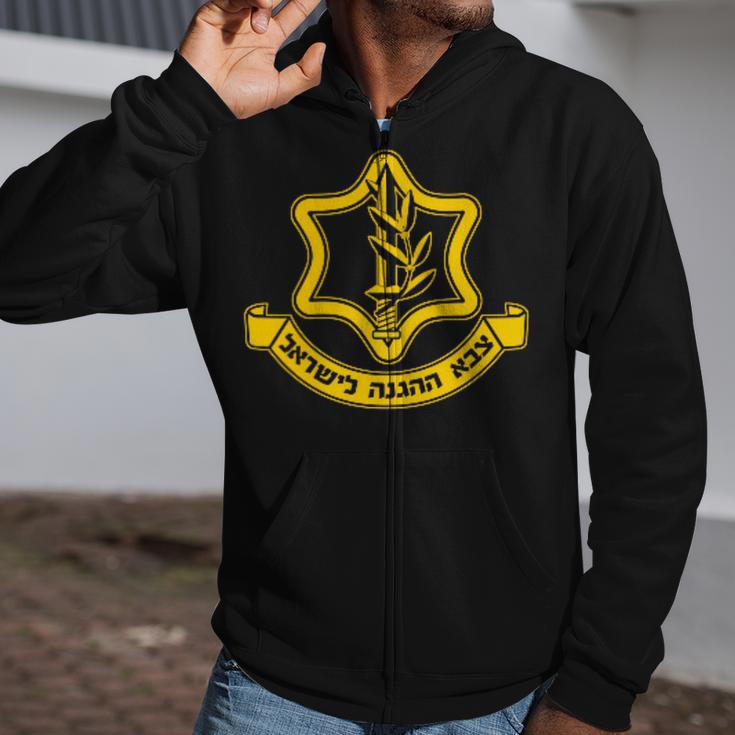 Idf Israel Defense Force Israeli Armed Forces Emblem Zip Up Hoodie