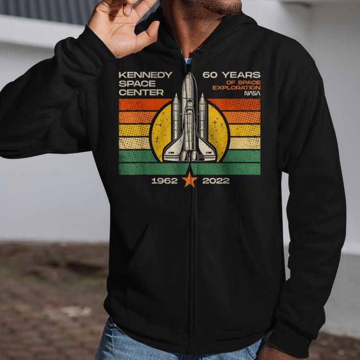 Kennedy Space Center 60Th Anniversary Vintage Retro Style Zip Up Hoodie