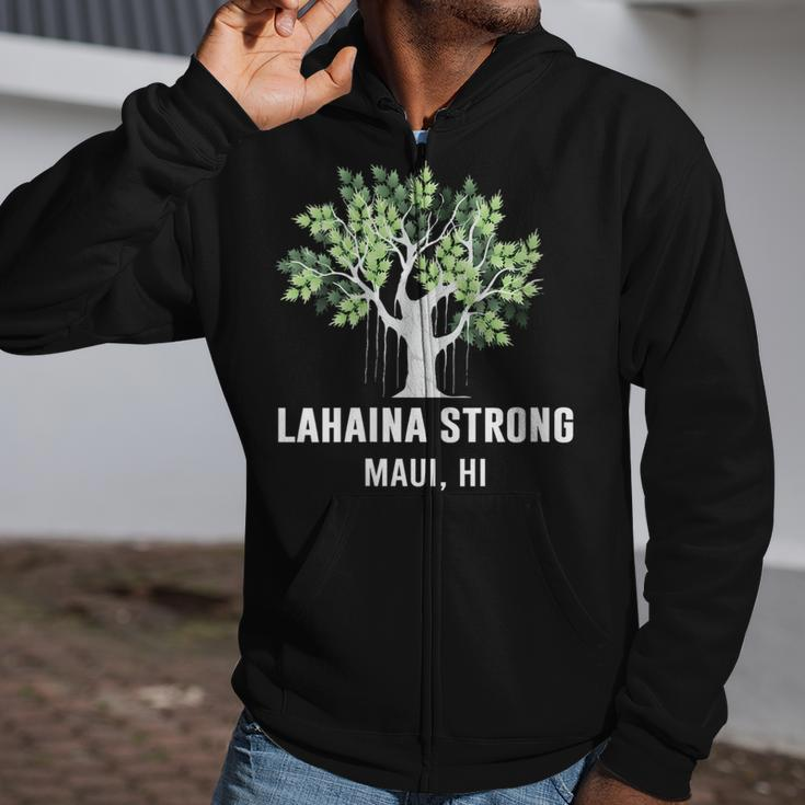 Lahaina Strong Maui Hawaii Old Banyan Tree Zip Up Hoodie