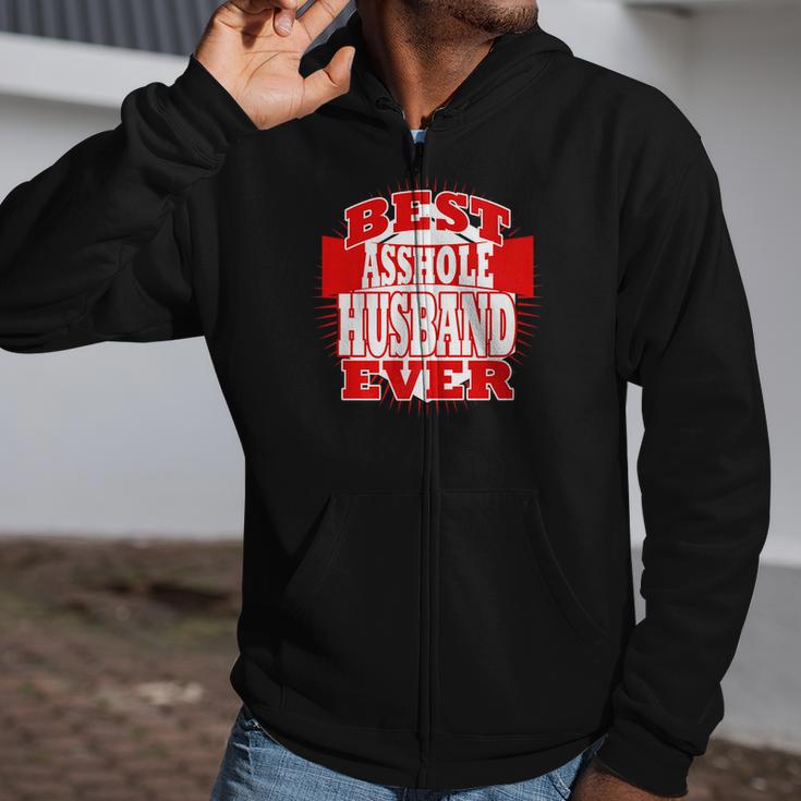 Mens Best Asshole Husband Ever Cuss Words Gag Zip Up Hoodie