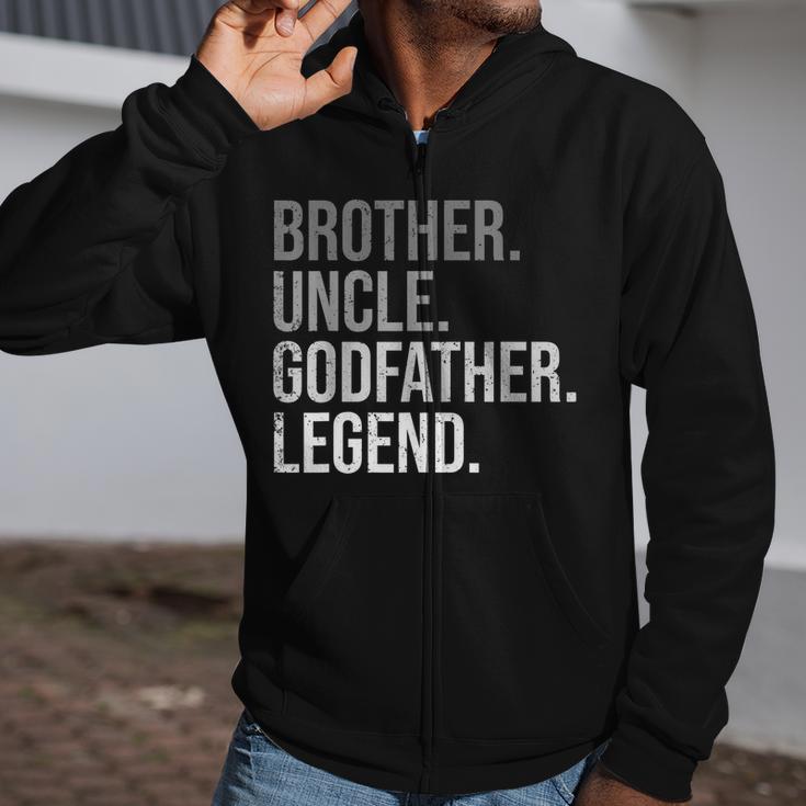 Mens Brother Uncle Godfather Legend Fun Best Uncle Zip Up Hoodie