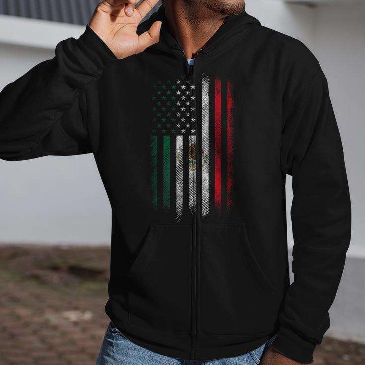 Mexico Flag 4Th Of July Usa American Mexican Flag Zip Up Hoodie
