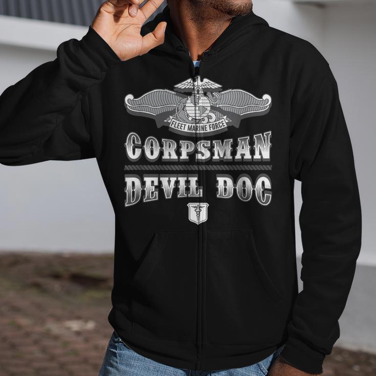 Navy Corpsman Devil Doc Fmf 8404 Zip Up Hoodie