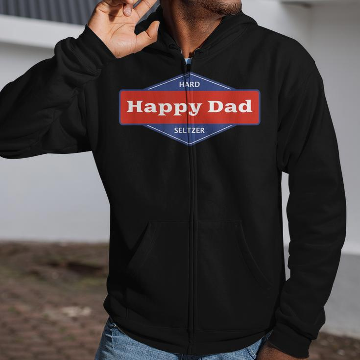 New Happy Dad Hard Seltzer No Pocket Zip Up Hoodie