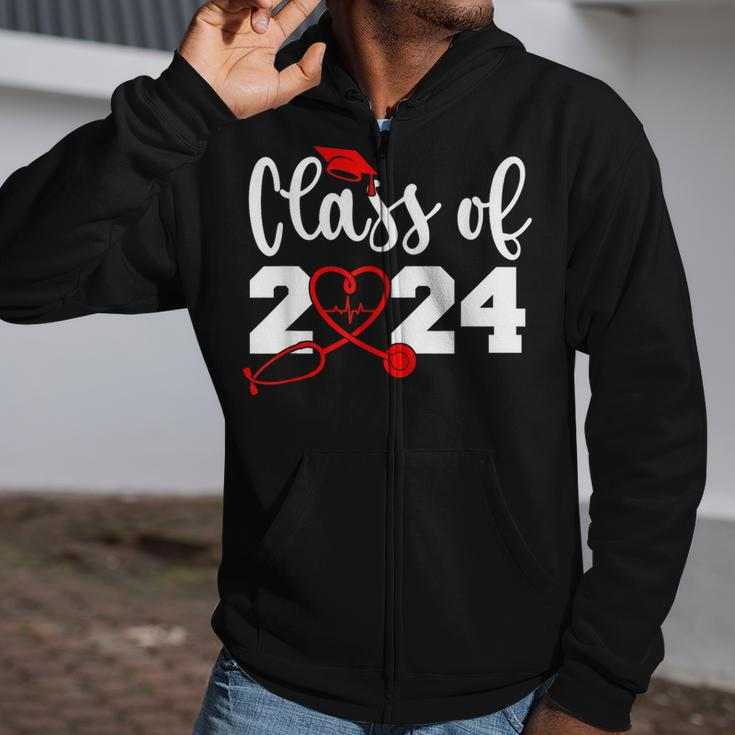 Nurse Class Of 2024 Graduation Nursing School Rn Graduate Zip Up Hoodie