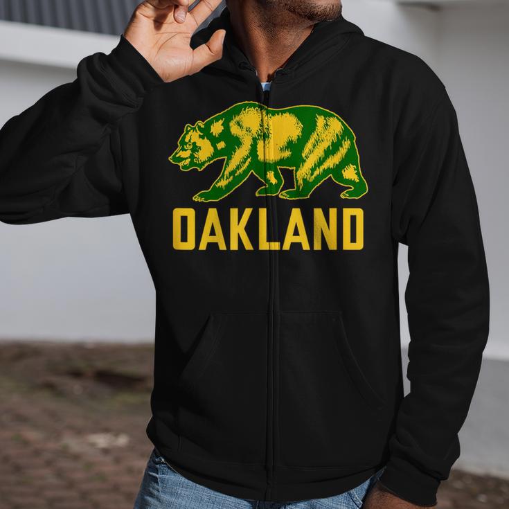 Oakland California Flag Bear Oakland California Zip Up Hoodie