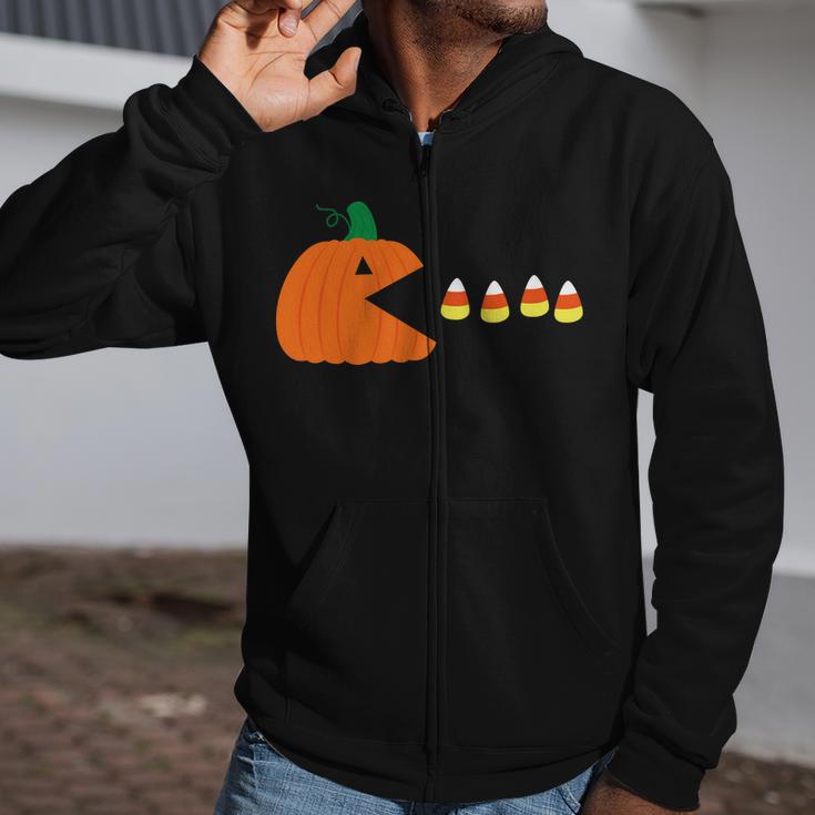 Pumpkin Candy Halloween Quote Zip Up Hoodie