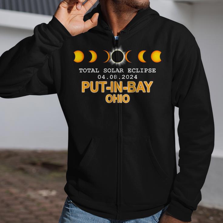 Put In Bay Ohio Total Solar Eclipse 2024 Zip Up Hoodie