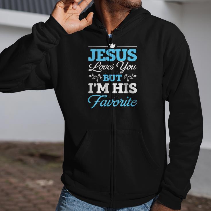 Religious Christian Jesus Loves Christmas Gif Zip Up Hoodie