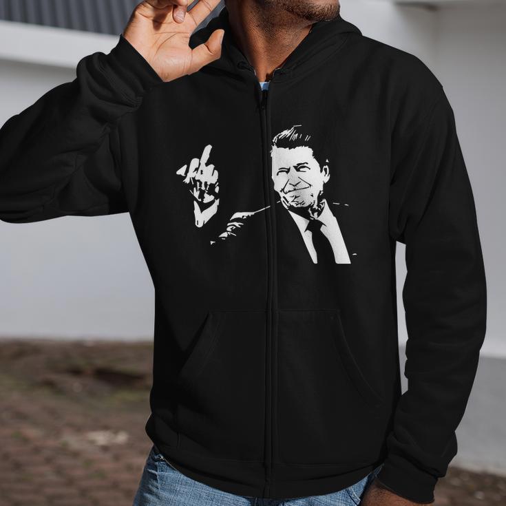 Ronald Reagan Flipping Tshirt Zip Up Hoodie