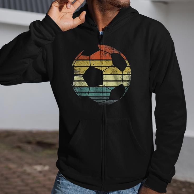 Soccer Player Ball Vintage Style Coach Zip Up Hoodie