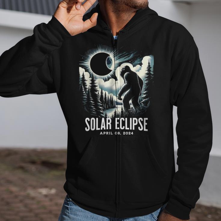 Solar Eclipse 2024 Bigfoot Zip Up Hoodie