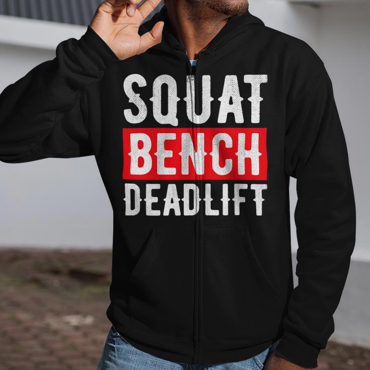 Squat Deadlift Bench Bodybuilding Weight Training Gym Zip Up Hoodie