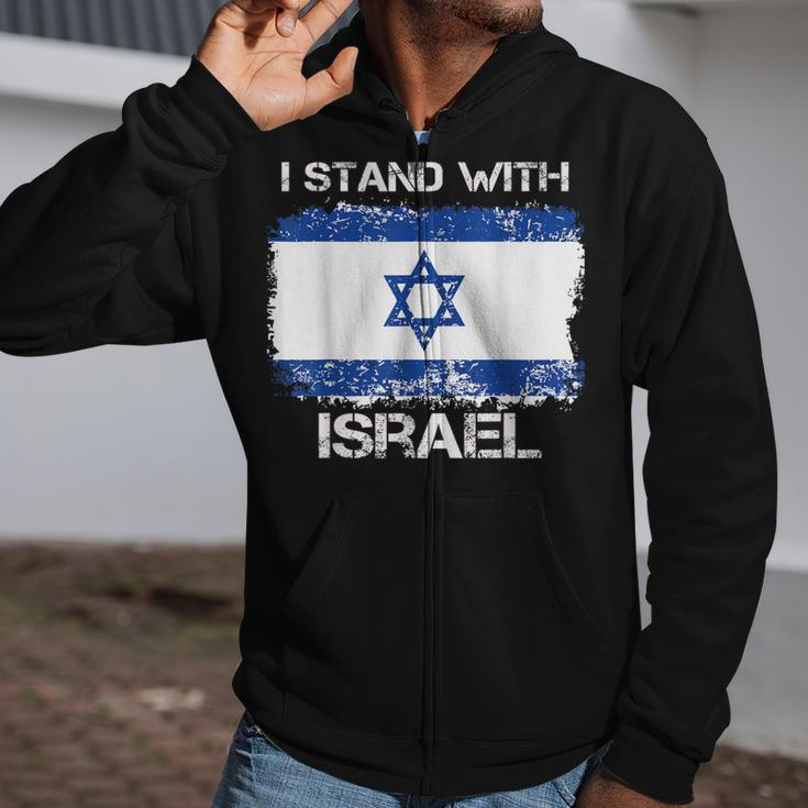 I Stand With Israel Support Israel Love Israeli Brotherhood Zip Up Hoodie