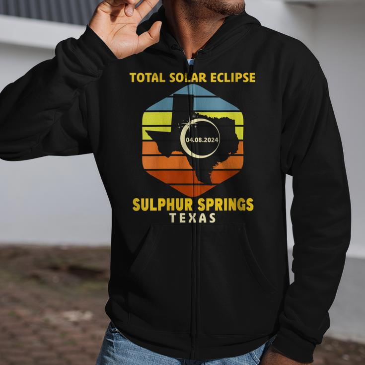 Sulphur Springs Texas Total Solar Eclipse 2024 Zip Up Hoodie