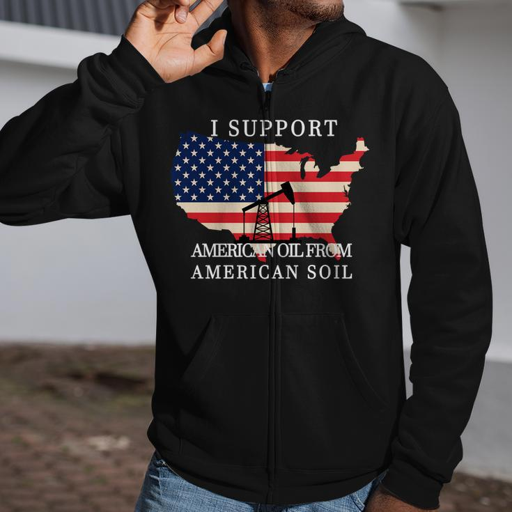 I Support American Oil From American Soil Keystone Pipeline Tshirt Zip Up Hoodie