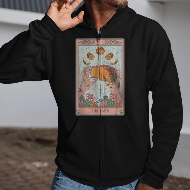 The Taco Tarot Card Taco Tuesday Tarot Card Zip Up Hoodie