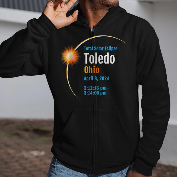 Toledo Ohio Oh Total Solar Eclipse 2024 1 Zip Up Hoodie