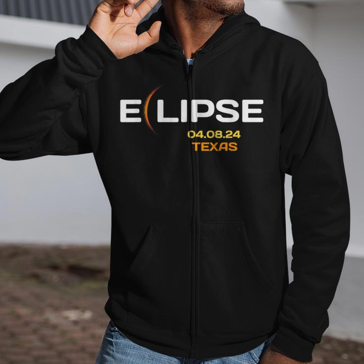 Total Solar Eclipse In Texas April 8 2024 Totality Zip Up Hoodie