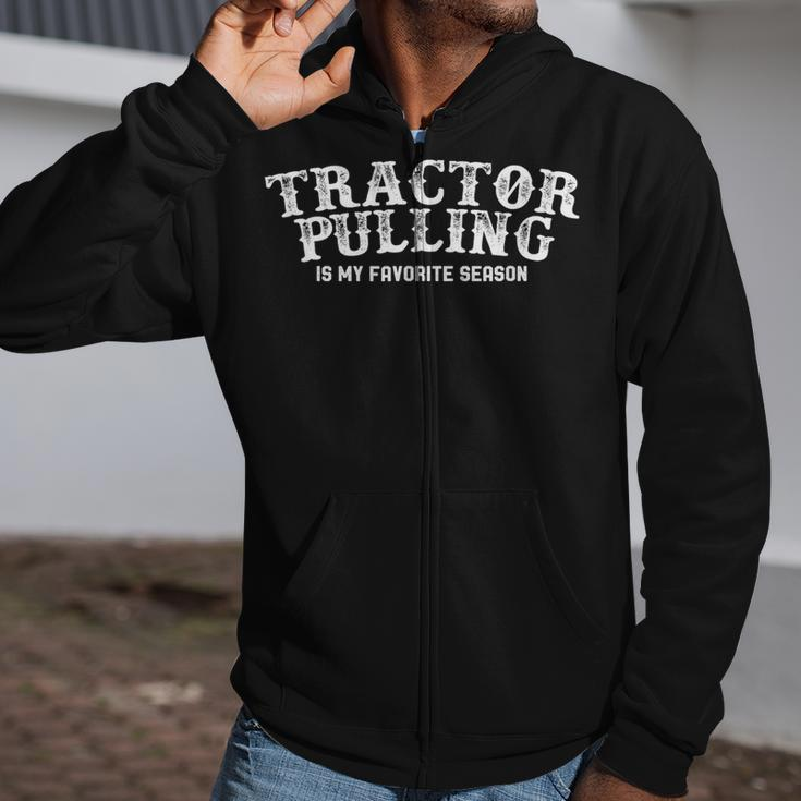 Tractor Pulling Favorite Season Vintage Zip Up Hoodie